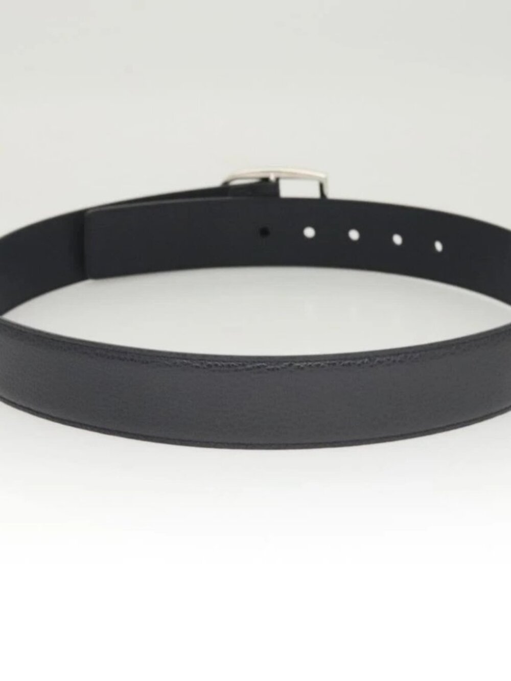 GUCCI Belt Leather Outlet 38.2" Navy Silver 449716 Auth 123067 - Picture 3 of 11